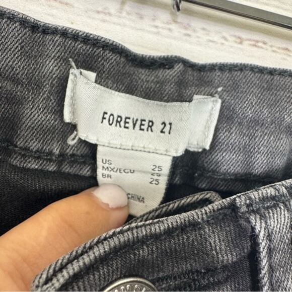 Forever 21 Jeans faded black High Rise size 25 super‎ skinny denim Jeans - Picture 4 of 7
